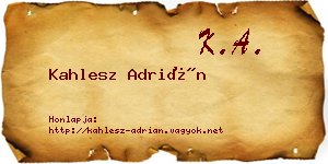 Kahlesz Adrián névjegykártya